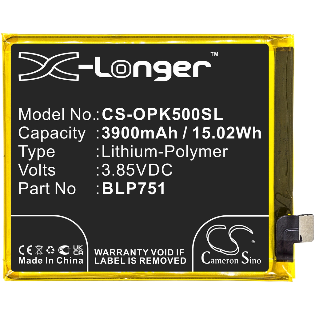 Compatible battery replacement for OPPO BLP751