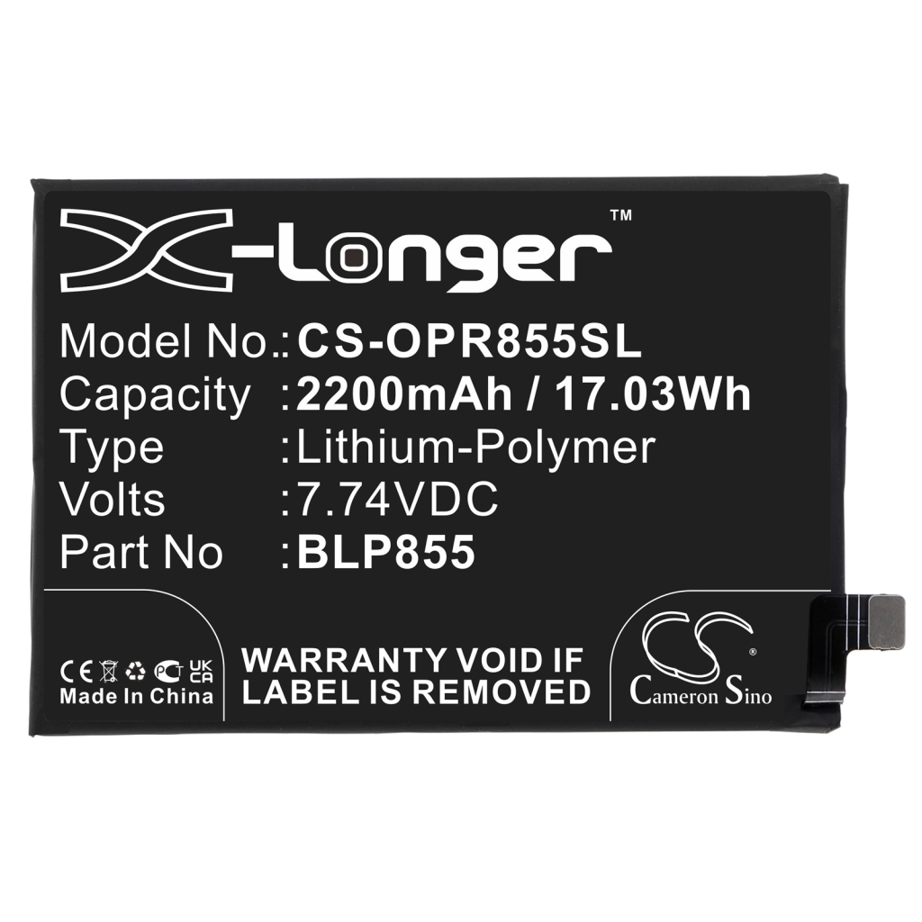 Compatible battery replacement for OPPO BLP855