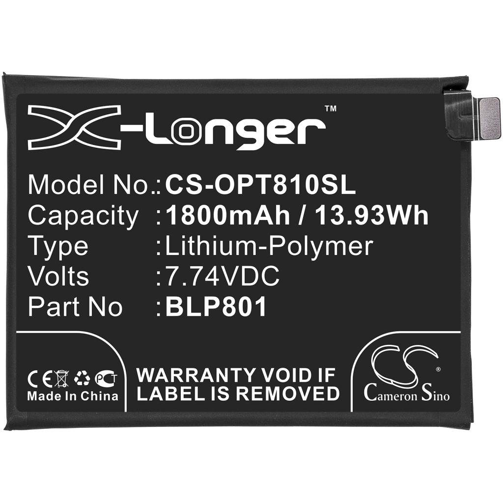 Compatible battery replacement for Oneplus BLP801