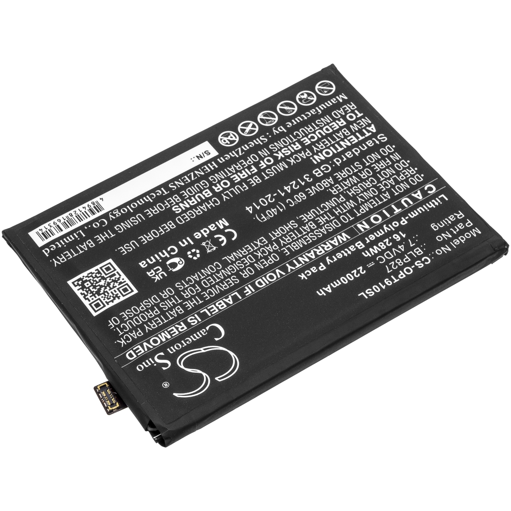 Compatible battery replacement for Oneplus BLP827