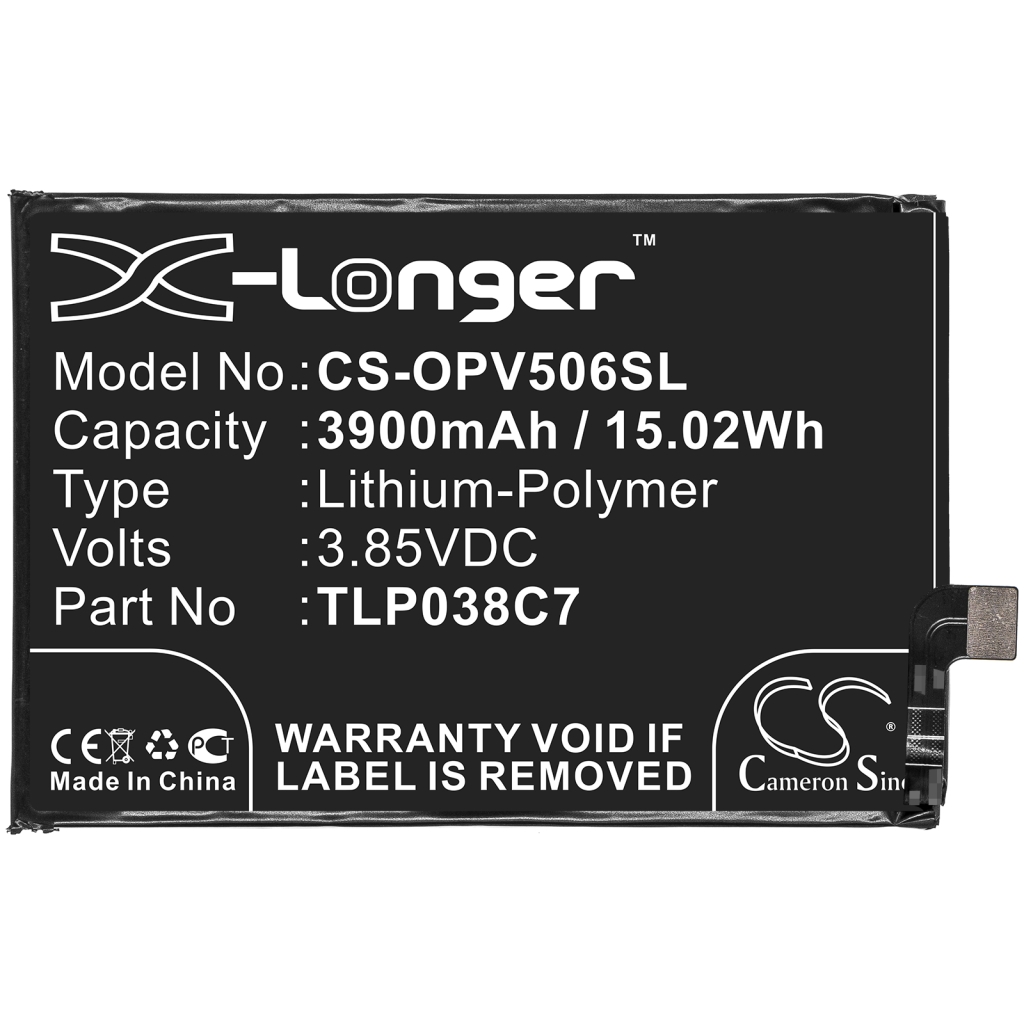 Compatible battery replacement for Alcatel TLP038C7