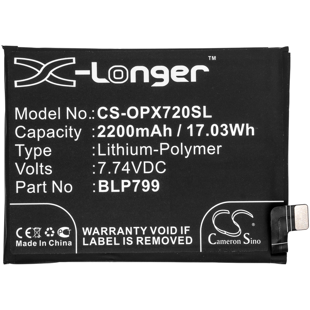 Compatible battery replacement for OPPO BLP799