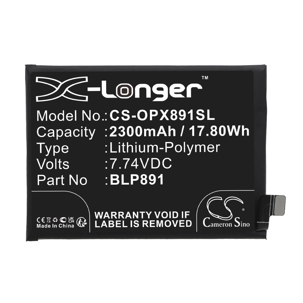 Compatible battery replacement for OPPO BLP891