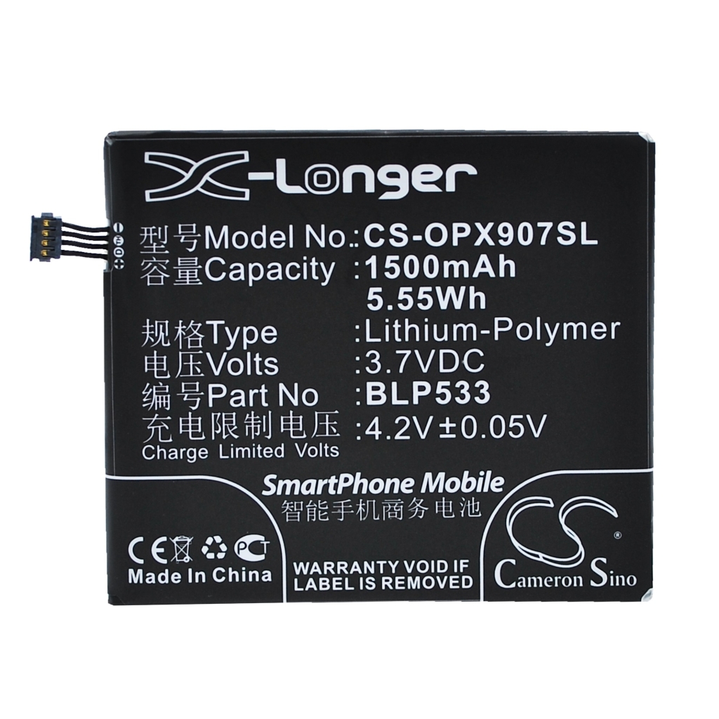 Compatible battery replacement for OPPO BLP533