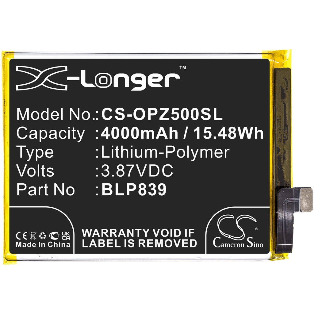 Compatible battery replacement for OPPO BLP839