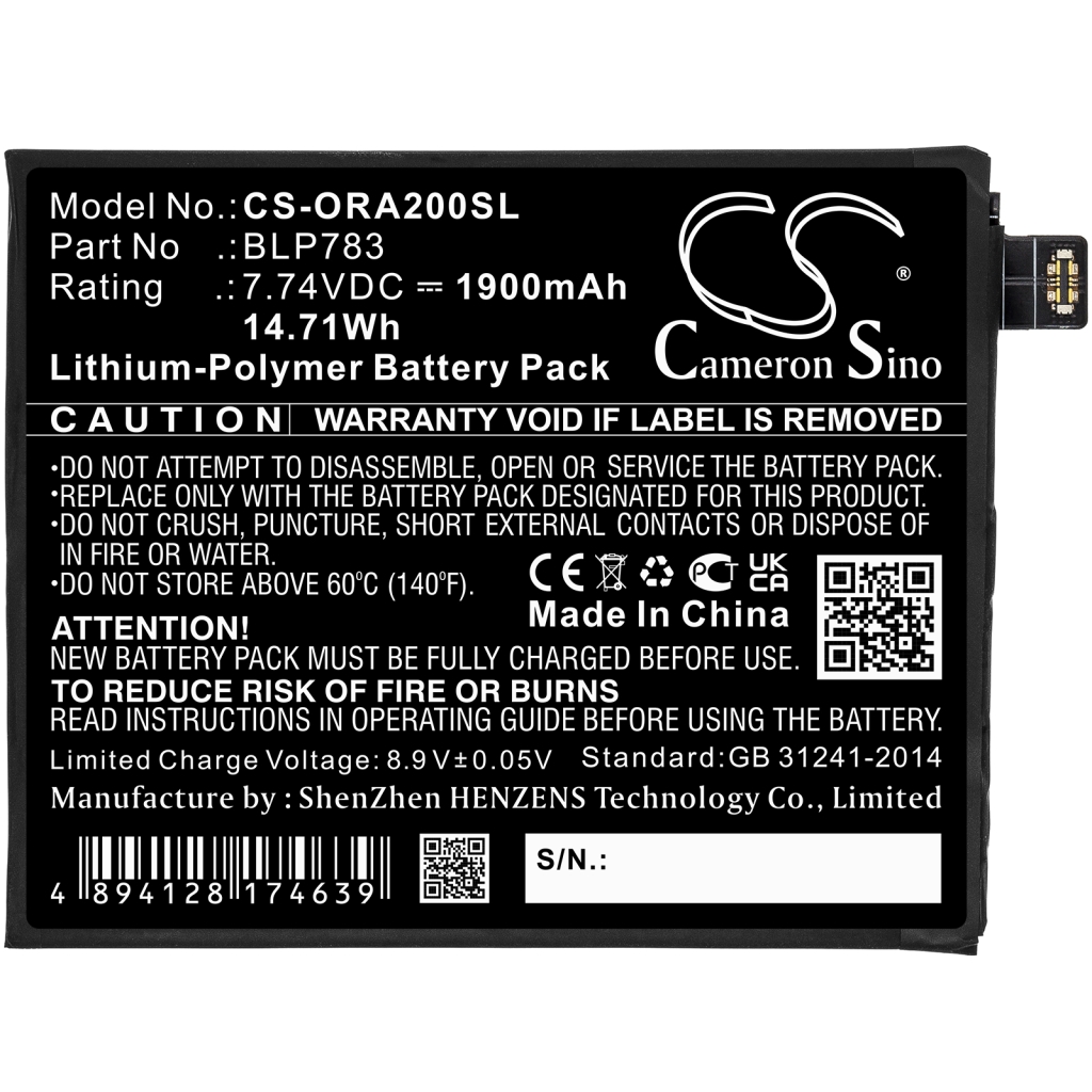 Mobile Phone Battery OPPO CS-ORA200SL