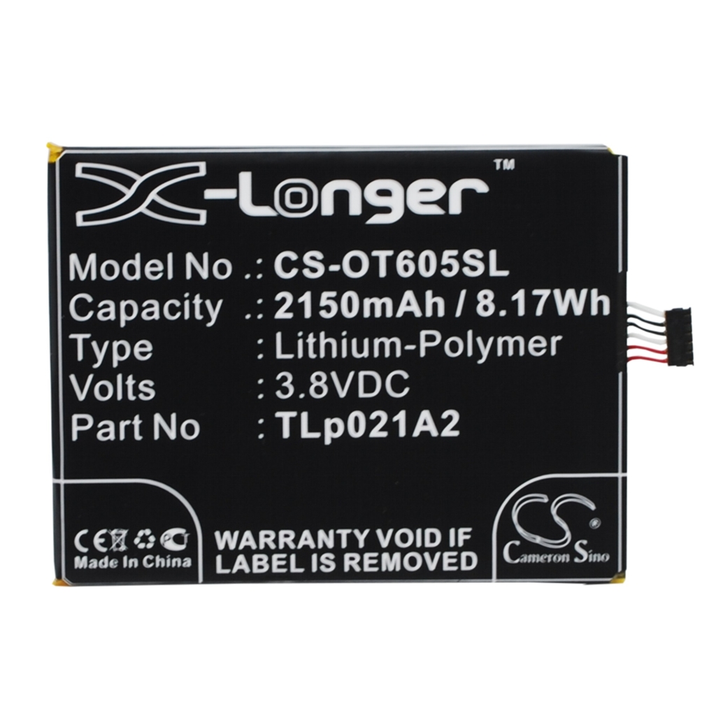 Compatible battery replacement for Alcatel TLP021A2