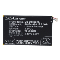 Remplacement de batterie compatible pour TCL TLP034B1,TLP034B2