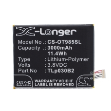 Compatible battery replacement for Alcatel C3000003C1,TLP030B1,TLP030B2,TLP030J1