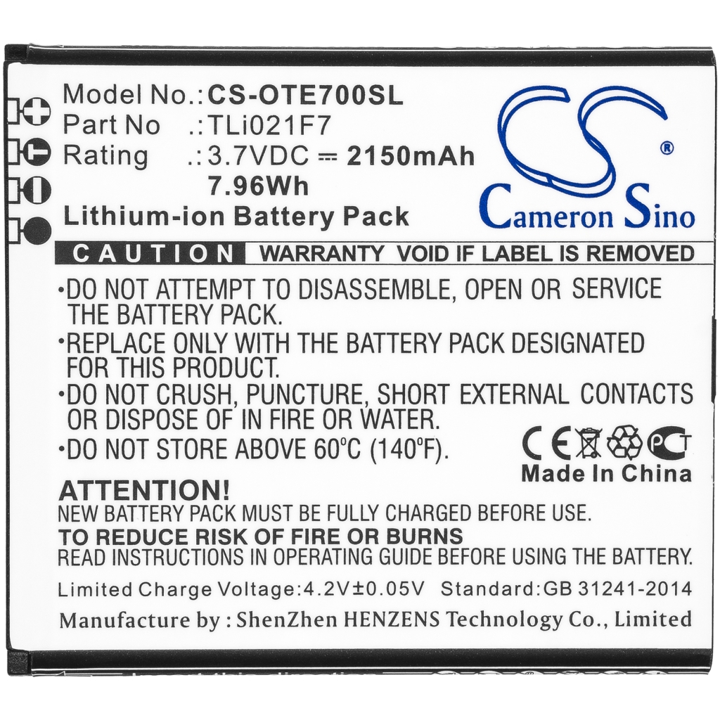 Compatible battery replacement for Ee TLI021F7