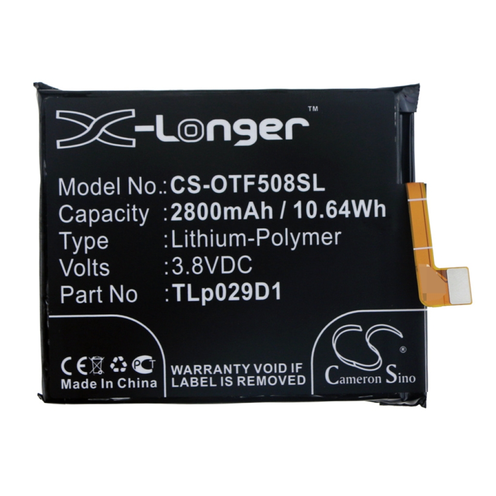 Remplacement de batterie compatible pour Alcatel TLP029D1