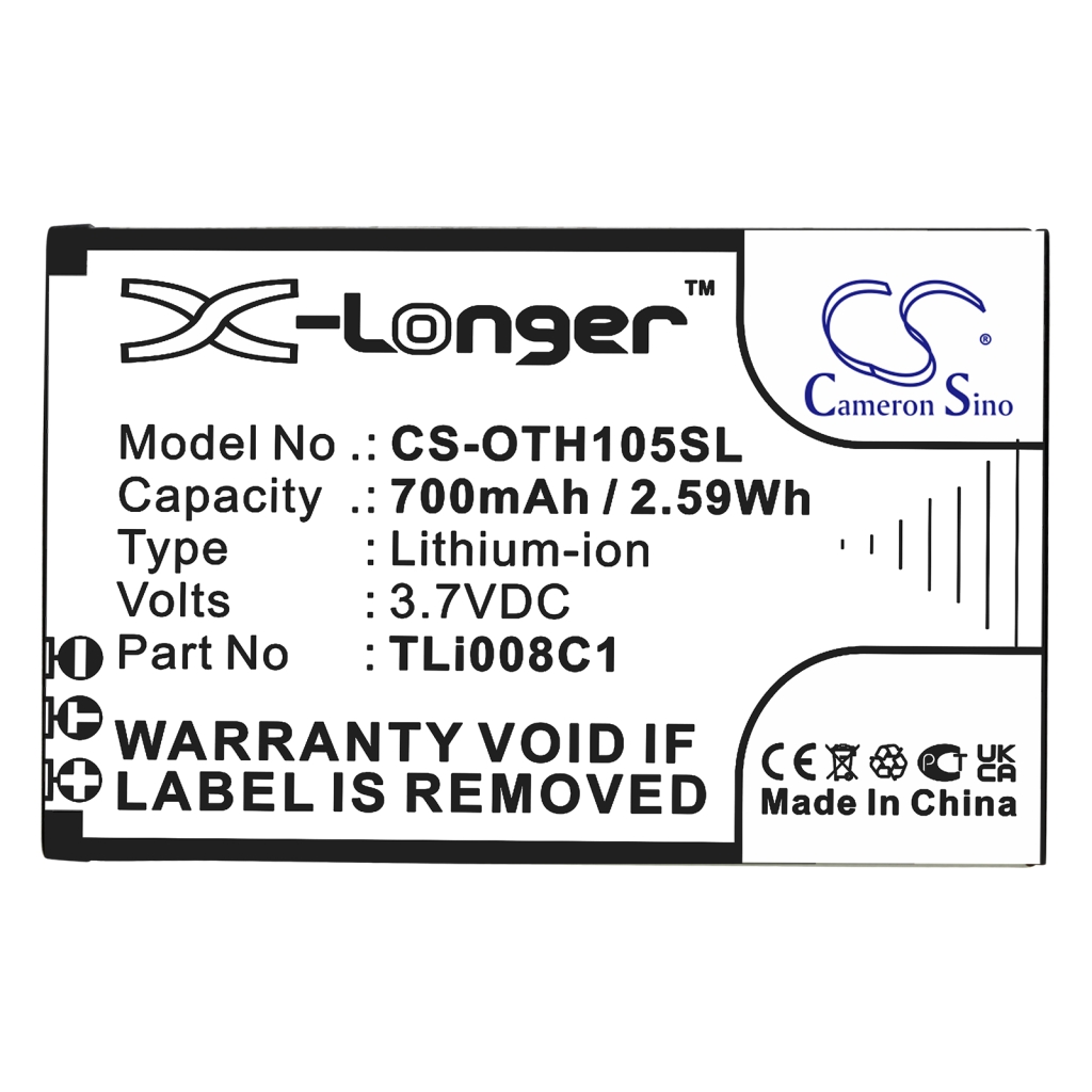 Compatible battery replacement for Alcatel TLI008C1