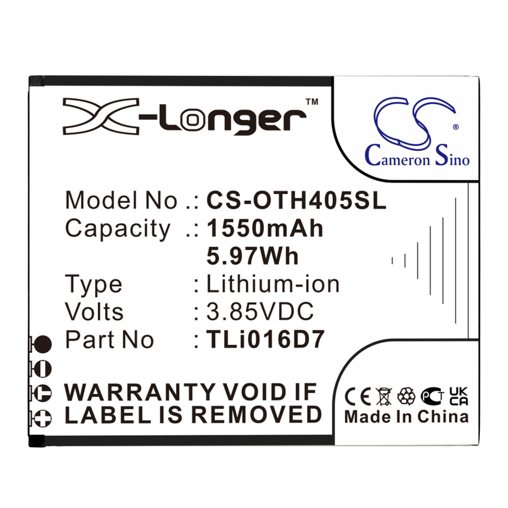 Batterie de téléphone portable Alcatel CS-OTH405SL