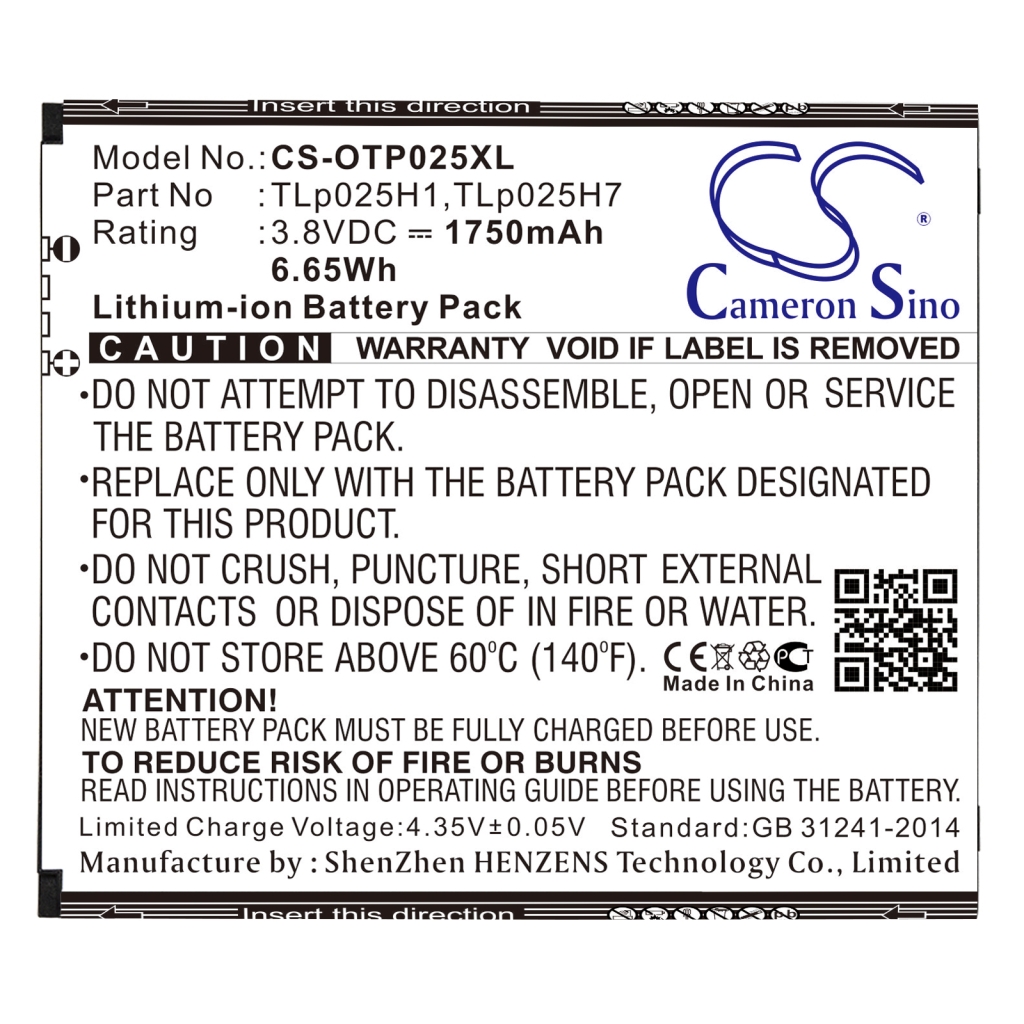 Batteries Remplace TLp025H7