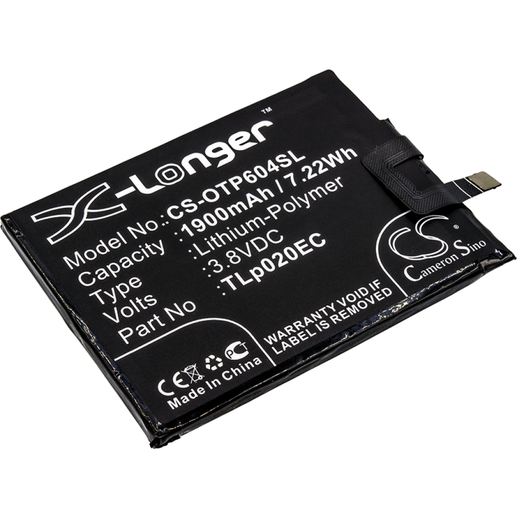 Compatible battery replacement for Alcatel TLP020EC