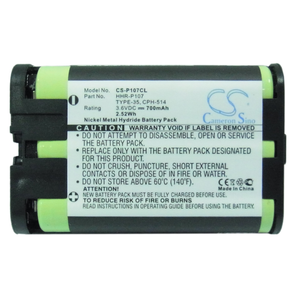 Radio Shack Cordless Phone Battery CS-P107CL