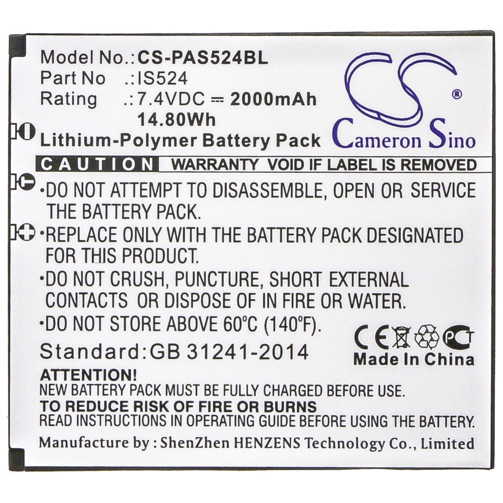 Compatible battery replacement for Pax IS524