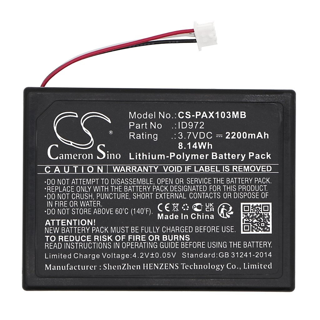 Compatible battery replacement for Panasonic ID972