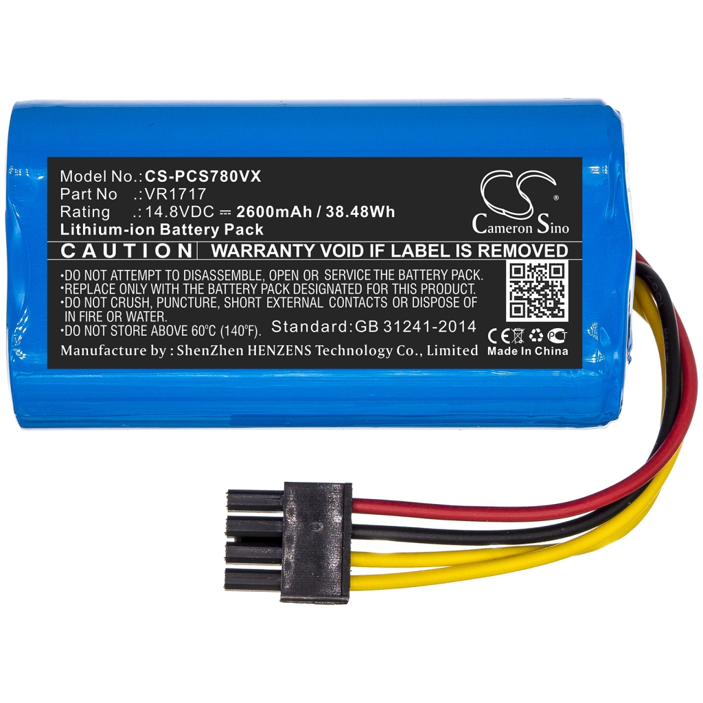 Compatible battery replacement for Proscenic VR1717