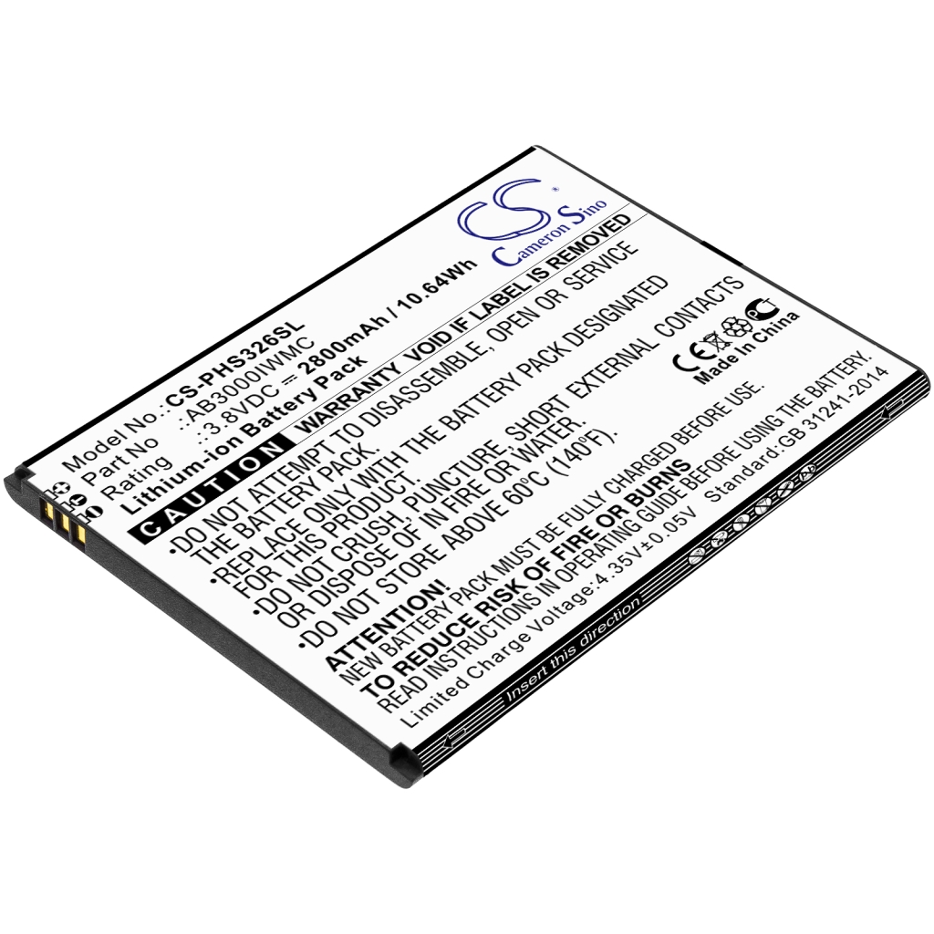 Compatible battery replacement for Philips AB3000IWMC