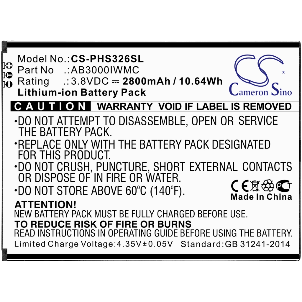 Compatible battery replacement for Philips AB3000IWMC