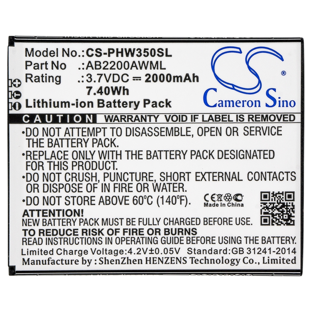 Compatible battery replacement for Philips AB2200AWML