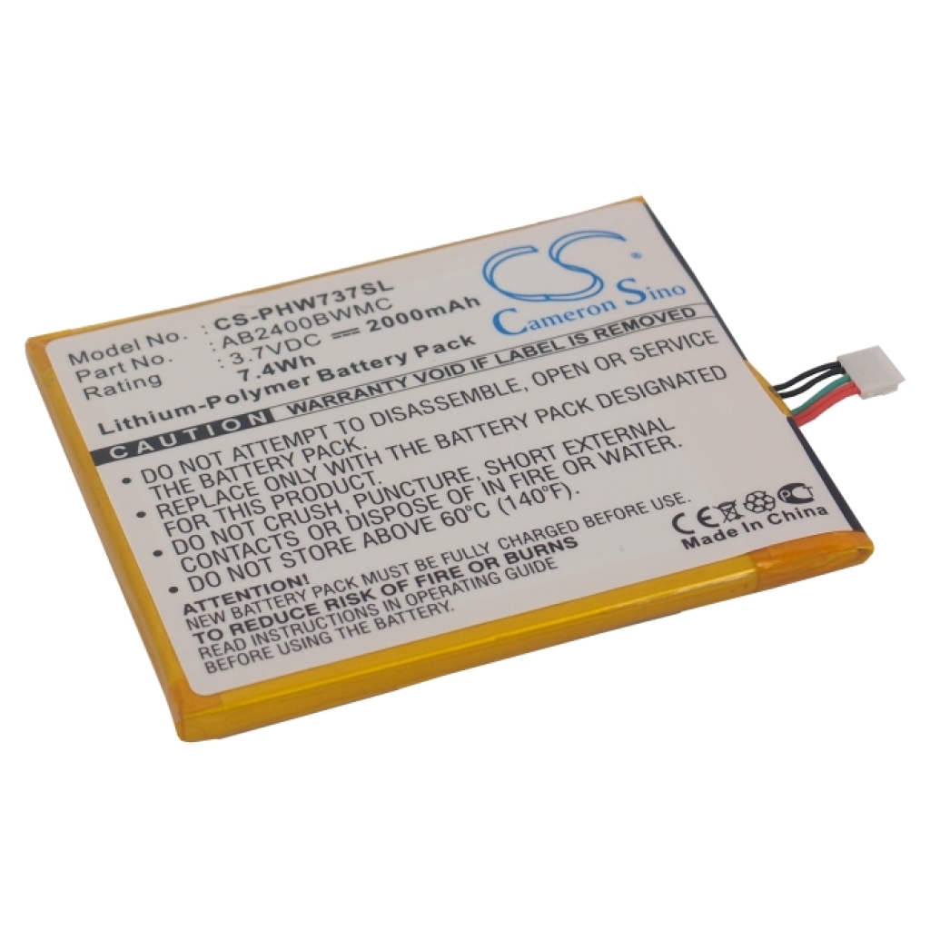 Compatible battery replacement for Philips AB2400BWMC