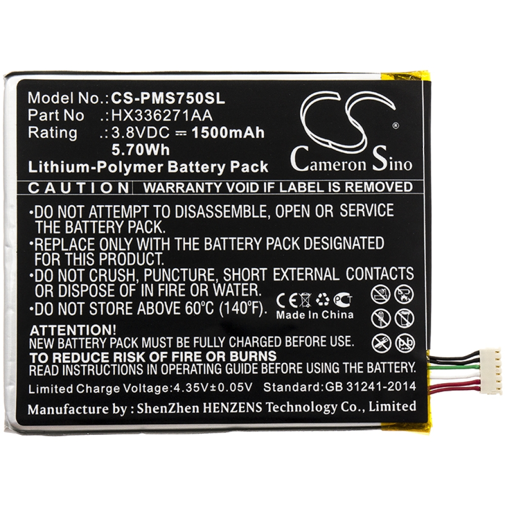 Compatible battery replacement for Prestigio HX336271AA