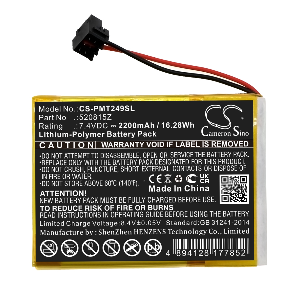 Compatible battery replacement for Pentair 520815Z