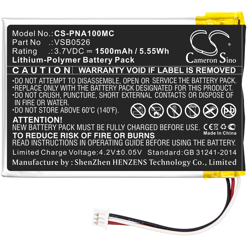 Compatible battery replacement for Panasonic VSB0526