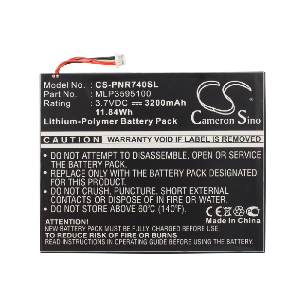 Compatible battery replacement for Pandigital MLP3595100