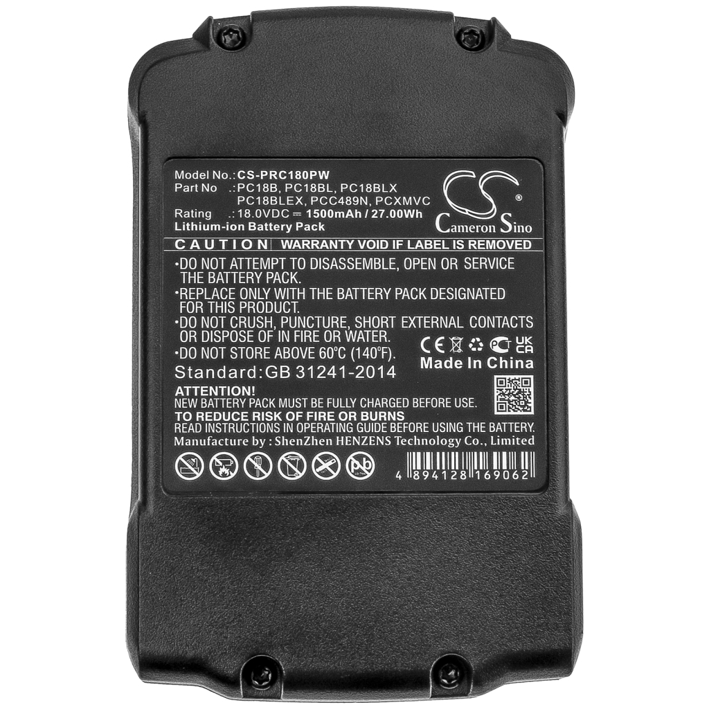 Batterie industrielle Porter cable PC1800RS