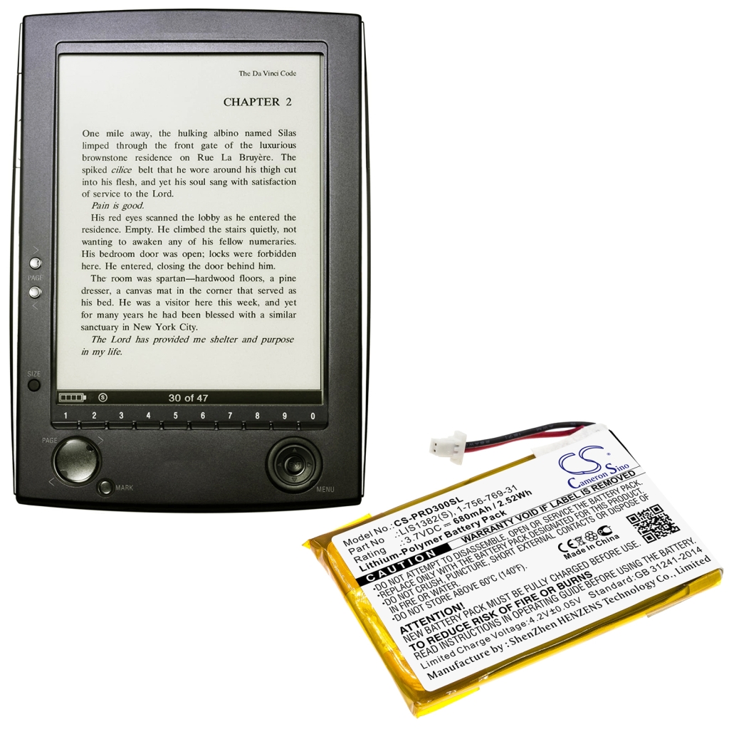 Ebook, eReader Batterie Sony PRS-300SC (CS-PRD300SL)