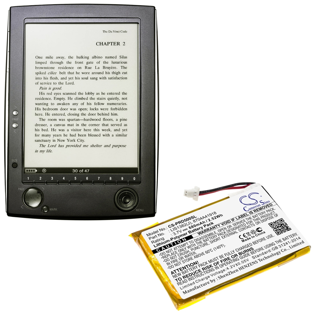 Ebook, eReader Batterie Sony Portable Reader PRS-505/SC (CS-PRD500SL)