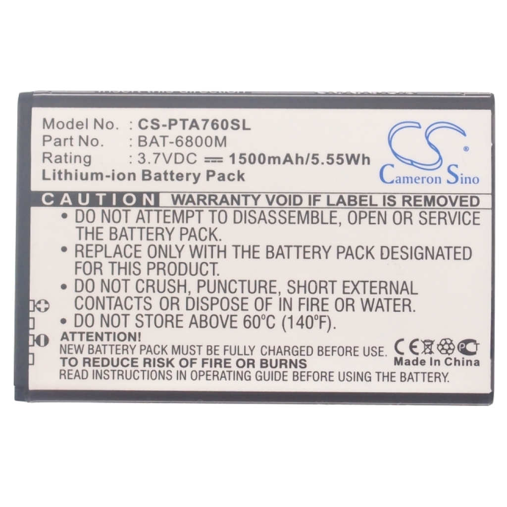 Mobile Phone Battery Pantech CS-PTA760SL