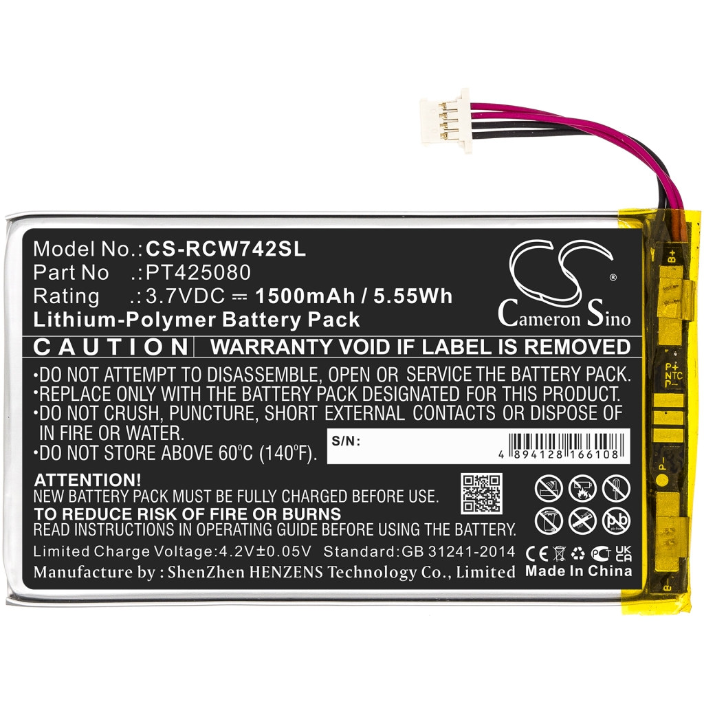 Compatible battery replacement for RCA PT425080