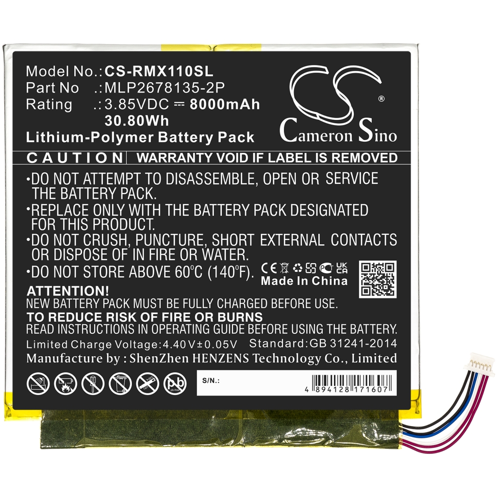 Tablette Batterie Verizon CS-RMX110SL