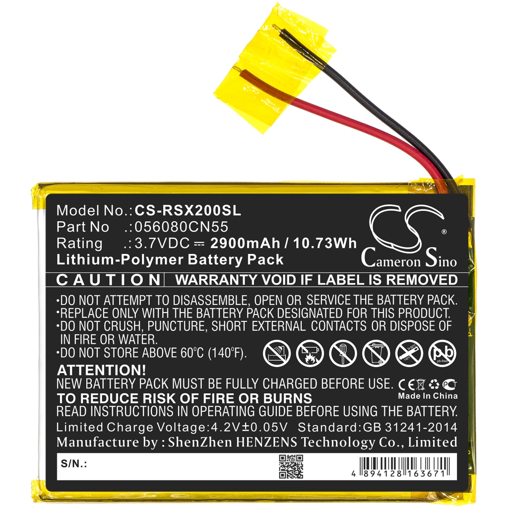 Compatible battery replacement for Oregon Scientific 056080CN55