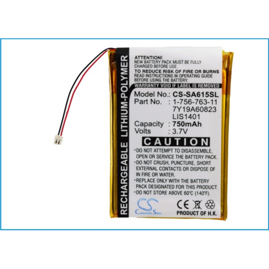 MP3, MP4, MP4, PMP Batterie Sony CS-SA615SL