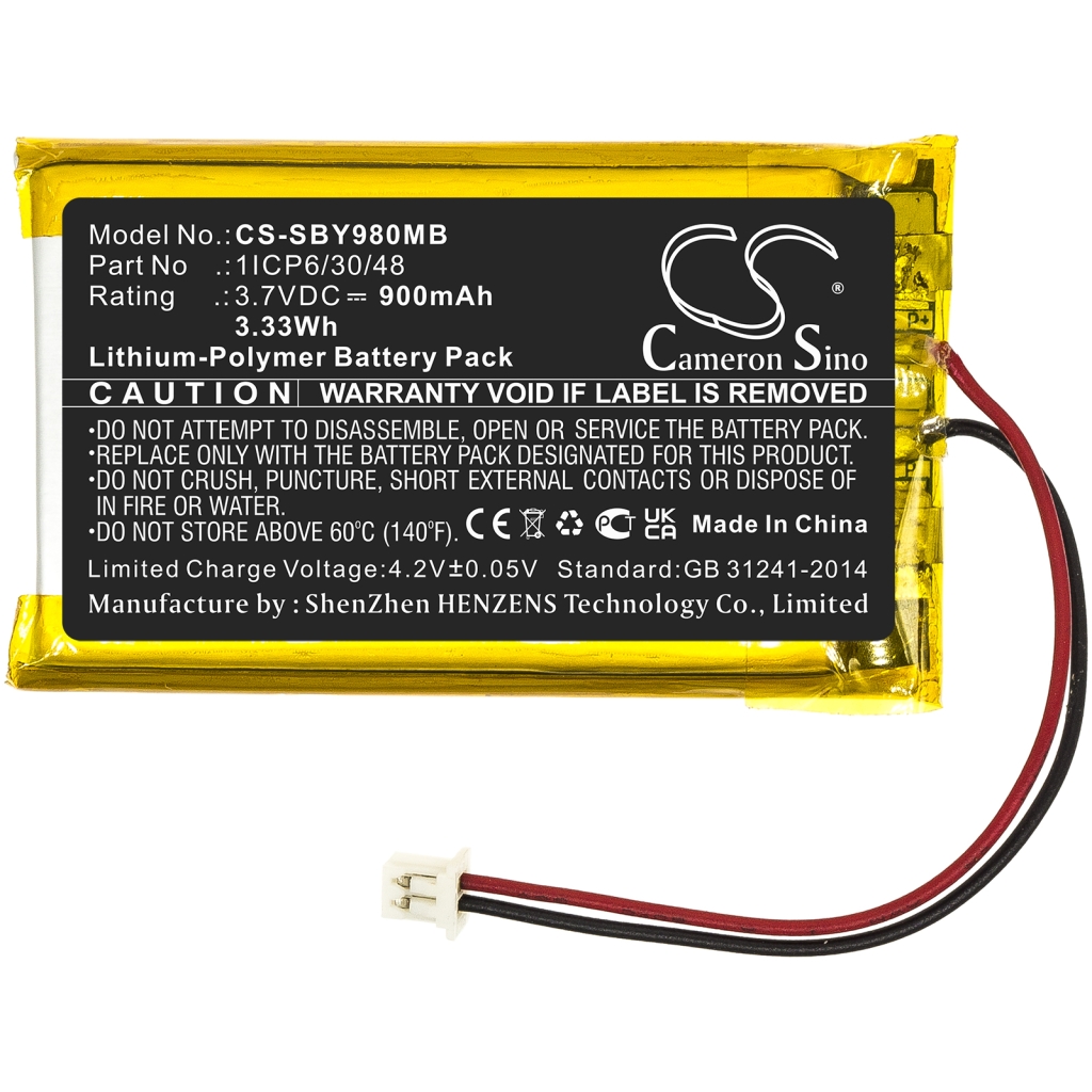 Compatible battery replacement for Sanitas 1ICP6/30/48