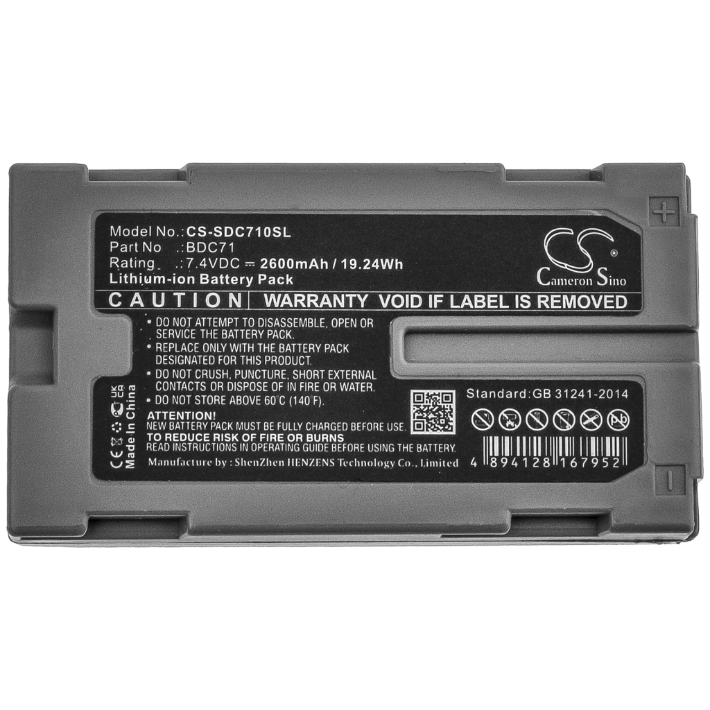 Remplacement de batterie compatible pour Sokkia BDC71