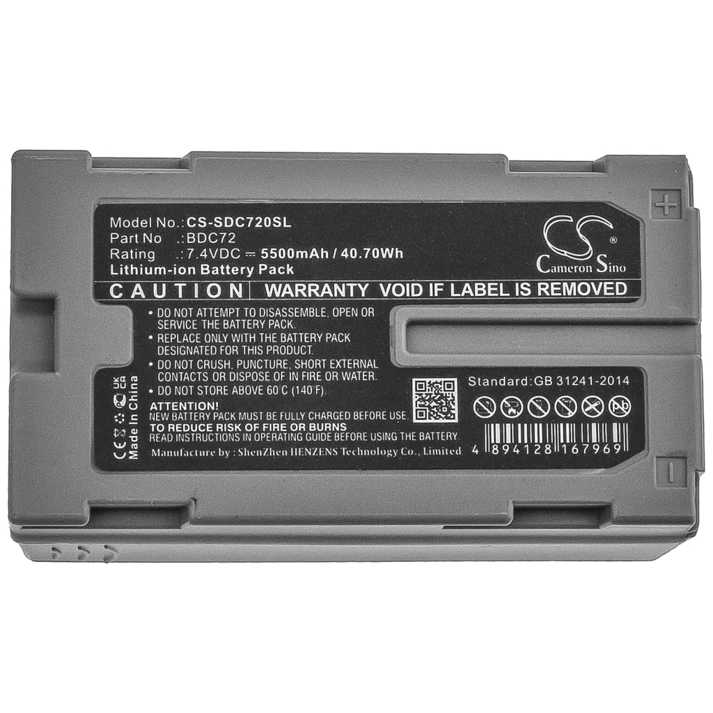 Remplacement de batterie compatible pour Sokkia BDC72