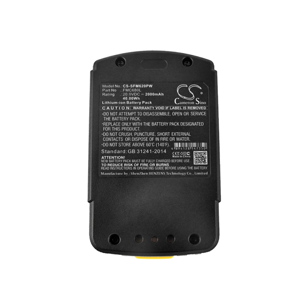 Compatible battery replacement for Stanley FMC680L