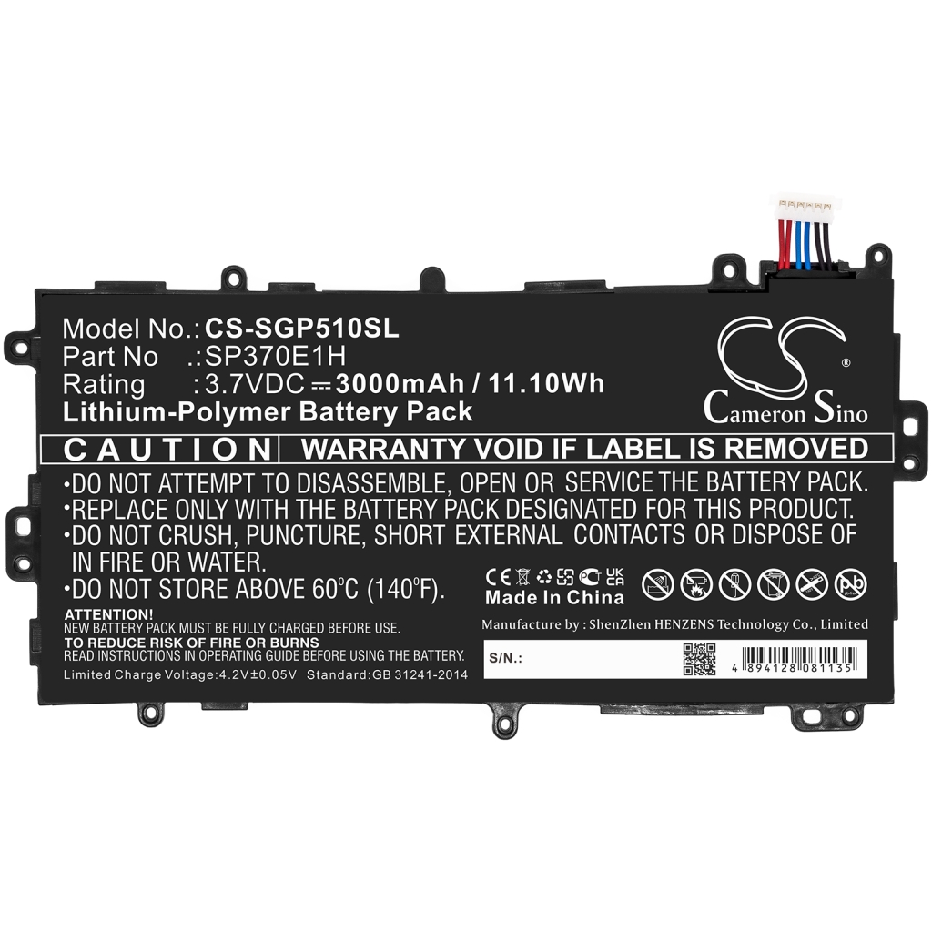 Compatible battery replacement for Samsung SP3770E1H