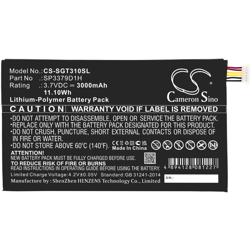 Tablette Batterie Samsung CS-SGT310SL