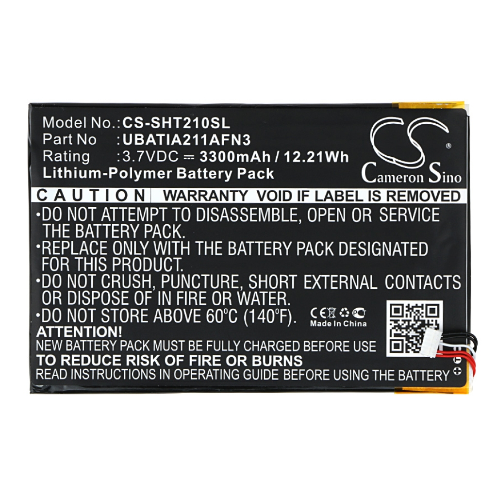 Compatible battery replacement for Sharp UBATIA211AFN3