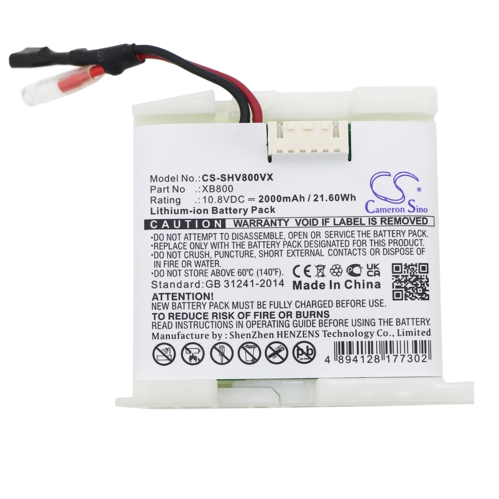 Compatible battery replacement for Shark XB800