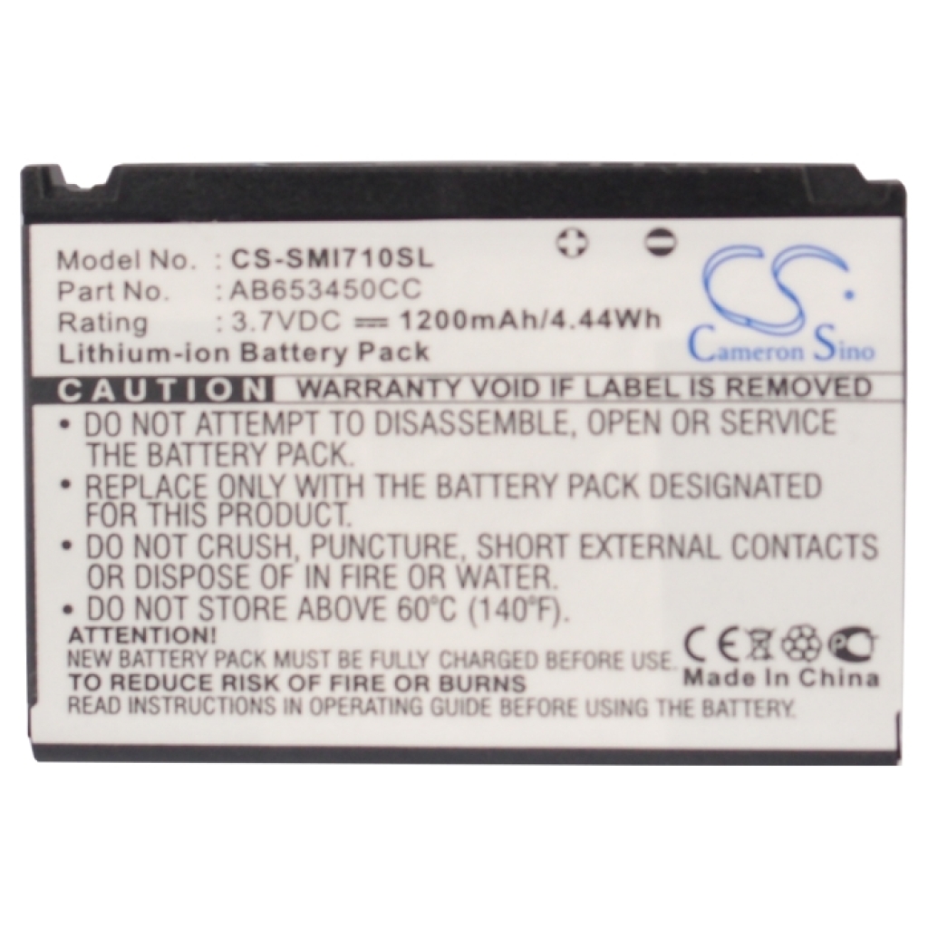 Remplacement de batterie compatible pour Samsung AB653450CC