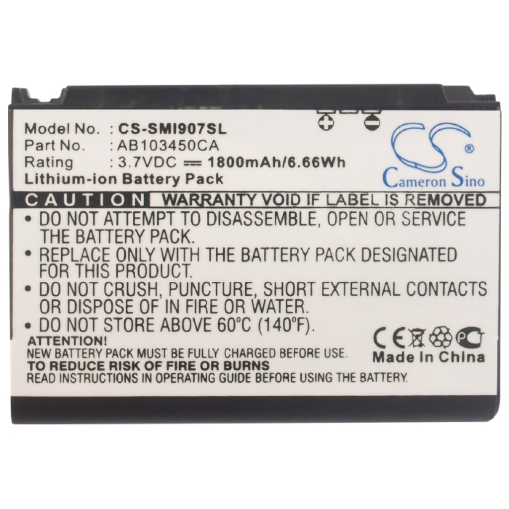 Remplacement de batterie compatible pour Samsung AB103450CA