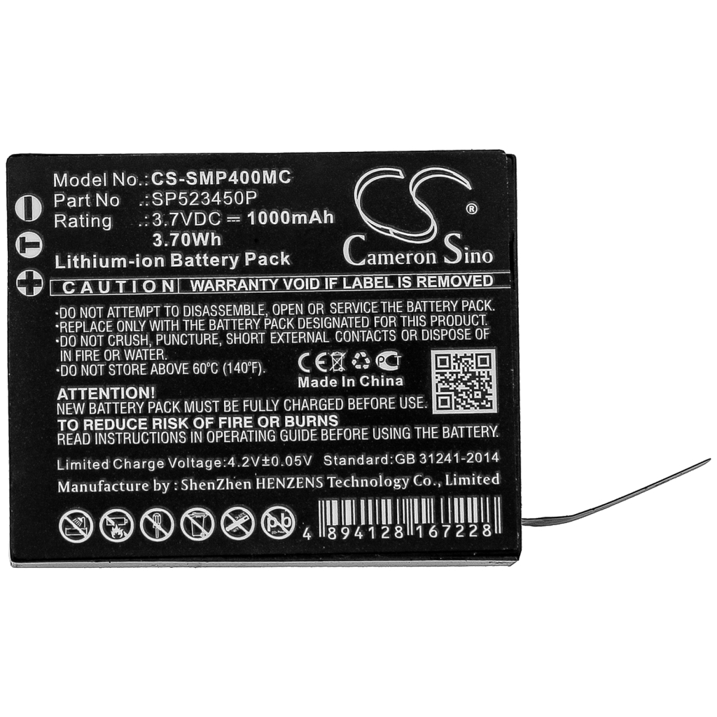 Batterie de l'appareil photo Supremo CS-SMP400MC